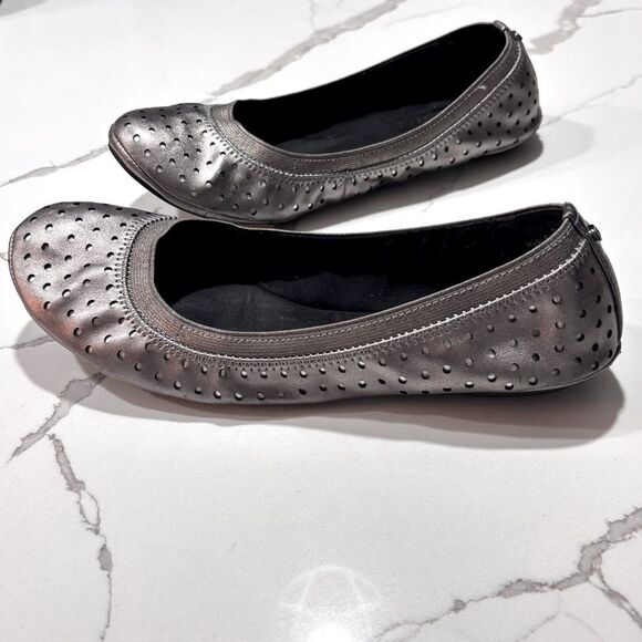 Bandolino | Women's Elan Synthetic Ballet Flat Pewter Do Cutout Glamour Size 8M - Picture 1 of 13